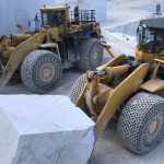 Komatsu WA900 And WA800 Wheel Loaders at marble quarry