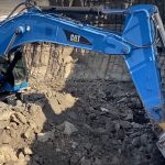 blue Caterpillar 345C Excavator